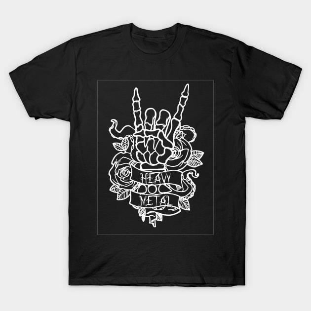 Heavy Metal Skeleton Hand T-Shirt by CreatingChaos